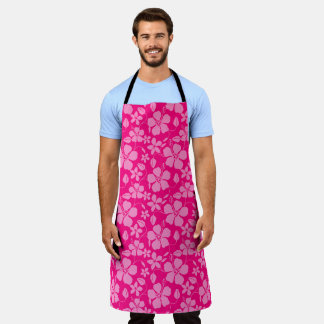 HAWAIIAN HULA (HIBISCUS) PINK GUAVA APRON