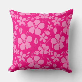 HAWAIIAN HULA (HIBISCUS) PINK GUAVA CUSHION