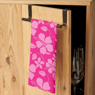 HAWAIIAN HULA (HIBISCUS) PINK GUAVA TEA TOWEL