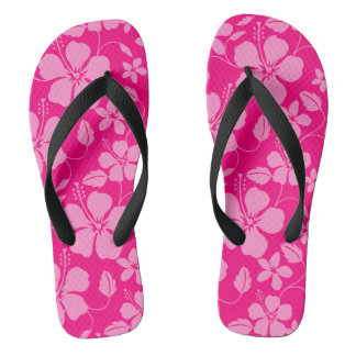 HAWAIIAN HULA (HIBISCUS) PINK GUAVA THONGS