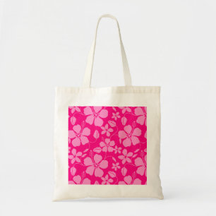 HAWAIIAN HULA (HIBISCUS) PINK GUAVA TOTE BAG