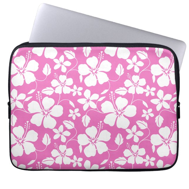 HAWAIIAN HULA (HIBISCUS) PINK LAPTOP SLEEVE (Front)
