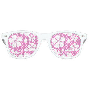 HAWAIIAN HULA (HIBISCUS) PINK RETRO SUNGLASSES