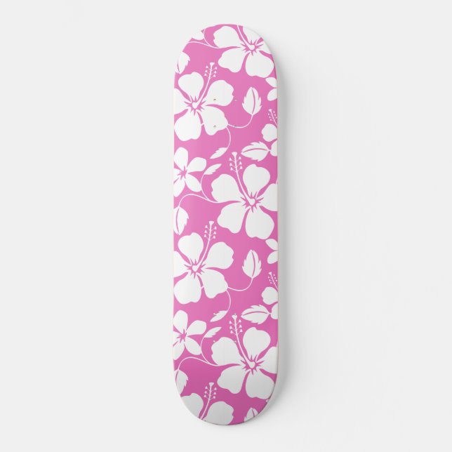 HAWAIIAN HULA (HIBISCUS) PINK SKATEBOARD (Front)