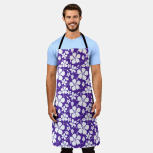 HAWAIIAN HULA (HIBISCUS) PURPLE APRON