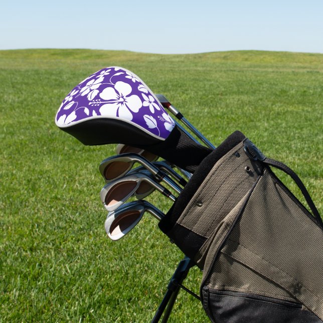 HAWAIIAN HULA (HIBISCUS) PURPLE GOLF HEAD COVER (In Situ)