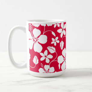 HAWAIIAN HULA (HIBISCUS) RED COFFEE MUG