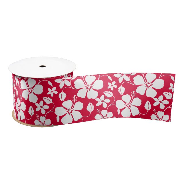 HAWAIIAN HULA (HIBISCUS) RED SATIN RIBBON (Spool)