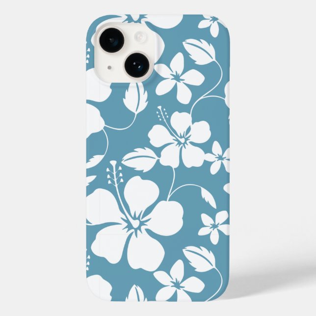 HAWAIIAN HULA (HIBISCUS) SLATE BLUE Case-Mate iPhone CASE (Back)