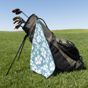 HAWAIIAN HULA (HIBISCUS) SLATE BLUE GOLF TOWEL