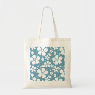 HAWAIIAN HULA (HIBISCUS) SLATE BLUE TOTE BAG