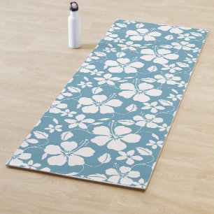 HAWAIIAN HULA (HIBISCUS) SLATE BLUE YOGA MAT