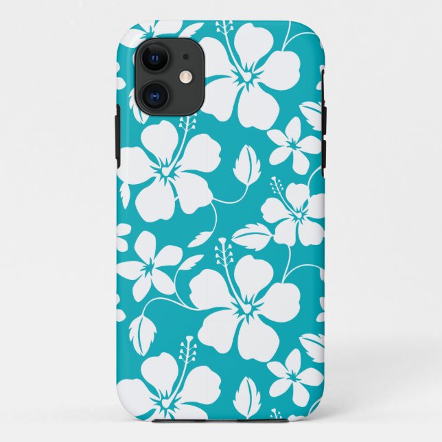 HAWAIIAN HULA (HIBISCUS) TEAL Case-Mate iPhone CASE (Back)