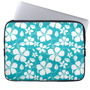 HAWAIIAN HULA (HIBISCUS) TEAL LAPTOP SLEEVE