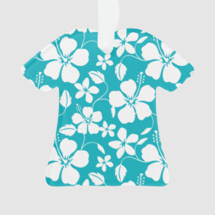 HAWAIIAN HULA (HIBISCUS) TEAL ORNAMENT