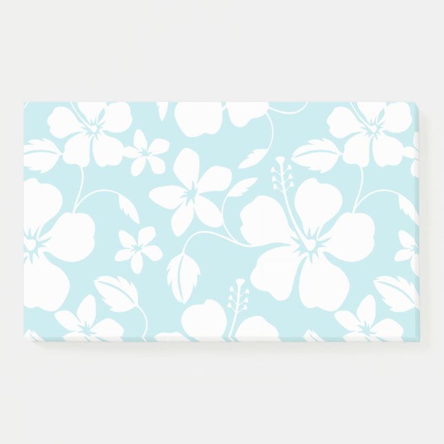 HAWAIIAN HULA (HIBISCUS) TEAL POST-IT NOTES (Front)