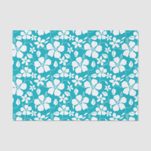 HAWAIIAN HULA (HIBISCUS) TEAL TISSUE PAPER