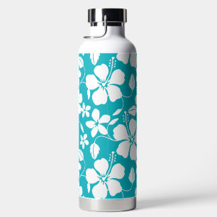 HAWAIIAN HULA (HIBISCUS) TEAL WATER BOTTLE