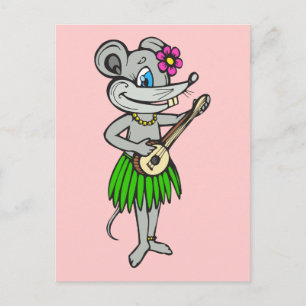 Hawaiian Hula Mouse Postcard