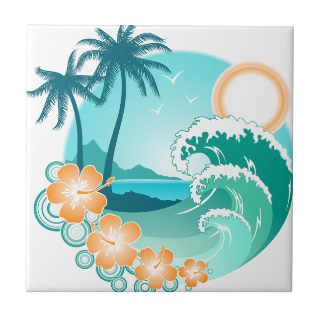 Hawaiian Island 1 Ceramic Tile (Front)