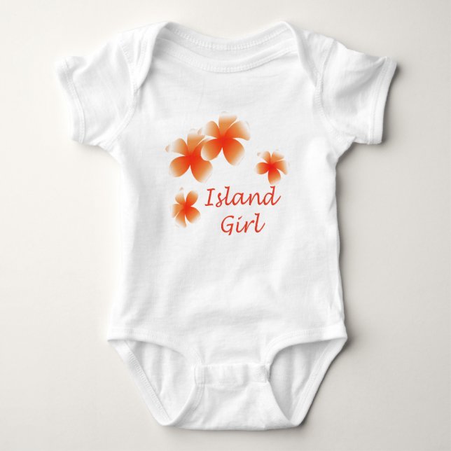 Hawaiian Island Girl Floral Luau Infants Baby Bodysuit (Front)