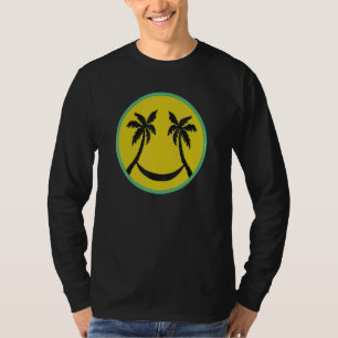 Hawaiian Island Palm Trees Happy Hammock Face T-Shirt