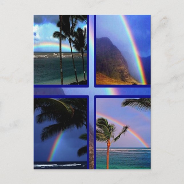 Hawaiian Island rainbows Postcard (Front)