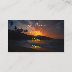 Hawaiian Island Sunset Beach Business Card