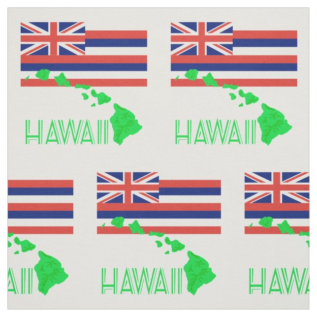 Hawaiian Islands And Flag Fabric (Swatch)