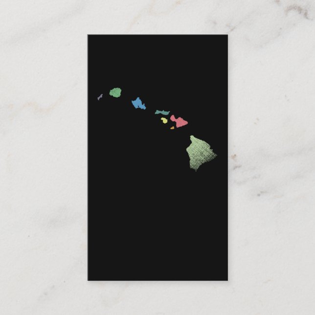 Hawaiian Islands Colourful Map Hawaii Maui Island Business Card (Front)