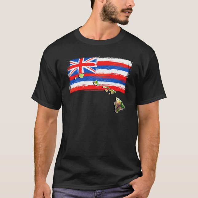 Hawaiian Islands  Hawaii Flag T-Shirt (Front)