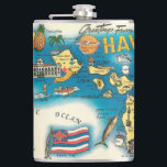 Hawaiian Islands Map Flask<br><div class="desc">A vintage post card illustration of the Hawaiian Islands.  Wrapped on a flask it makes a very cool gift.  Give for a groomsman gift,  father's day,  birthday or?</div>