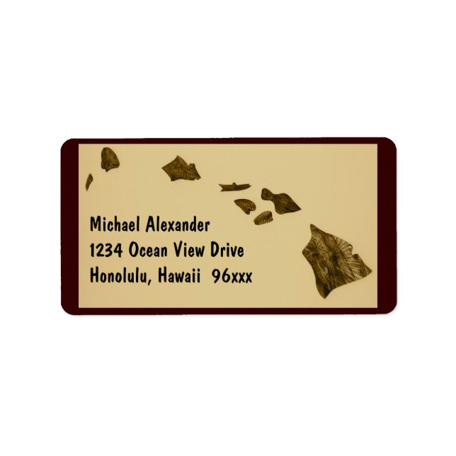 Hawaiian Islands Map Label (Front)