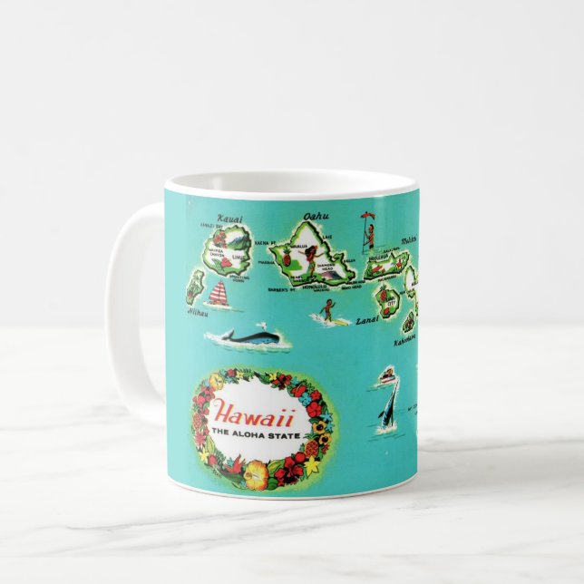 Hawaiian Islands Map Mug (Front Left)