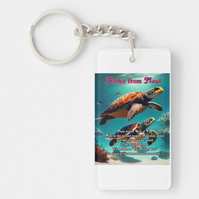 Hawaiian islands Maui Aloha  Key Ring (Front)