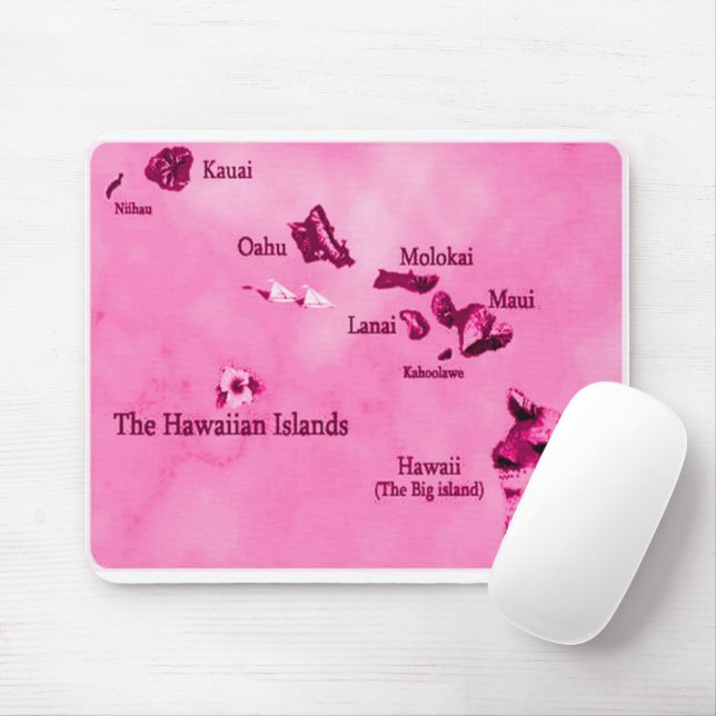 Hawaiian islands mouse pad (With Mouse)