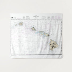 Hawaiian Islands Nautical Chart 19004 Tapestry