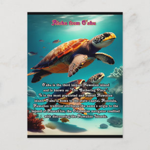 Hawaiian islands Oahu Aloha  Postcard