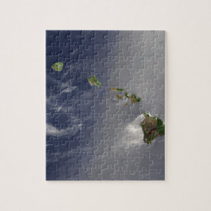 Hawaiian Islands Satellite View Jigsaw Puzzle