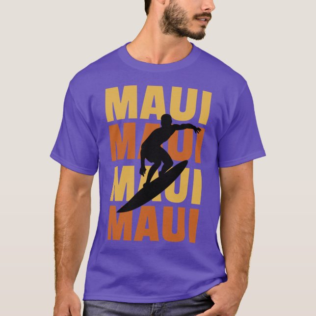 Hawaiian Islands Surf Style Surfing Beach print T-Shirt (Front)