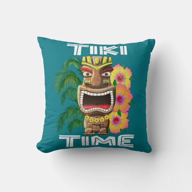Hawaiian Islands Tiki Statue Cushion (Front)