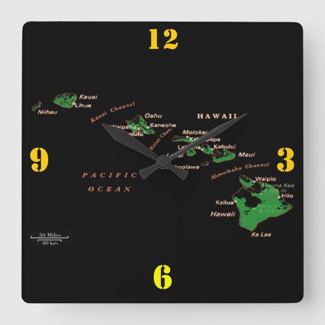 Hawaiian Islands Wall Clock (Front)