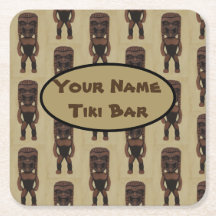 Hawaiian Ku Tiki customisable Tiki bar coasters