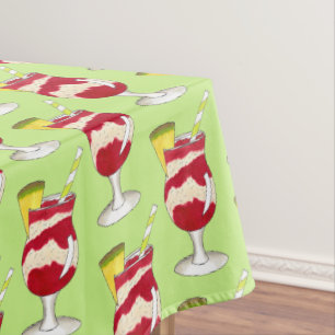 Hawaiian Lava Flow Cocktail Luau Island Party Tablecloth