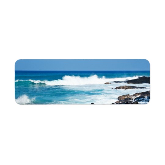 Hawaiian Lava Rock and Coral Ocean - Hawaii Return Address Label