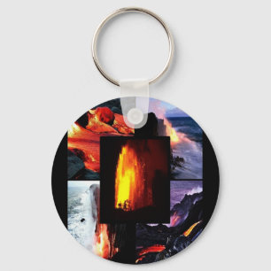 Hawaiian Lava volcano Key Ring