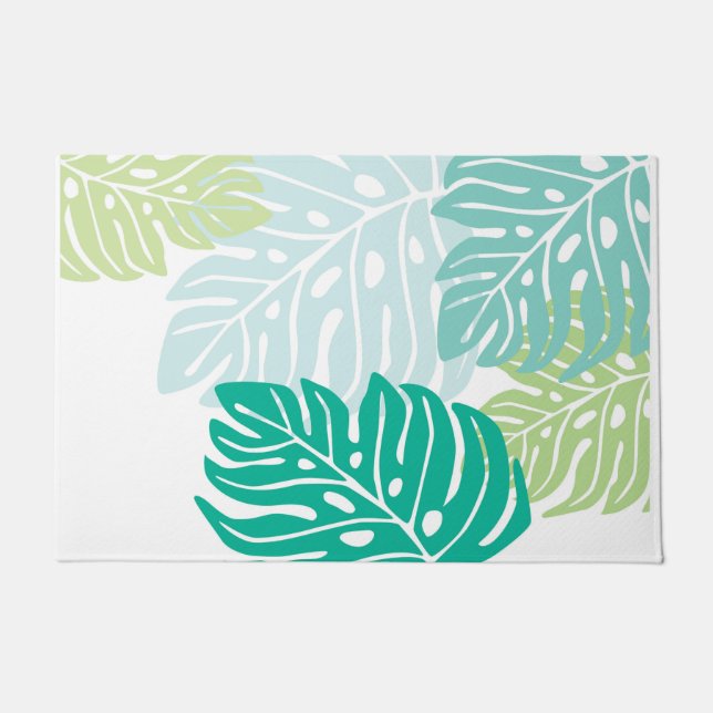 Hawaiian leaf door mat by miart (Front)