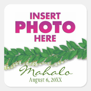 hawaiian lei square sticker