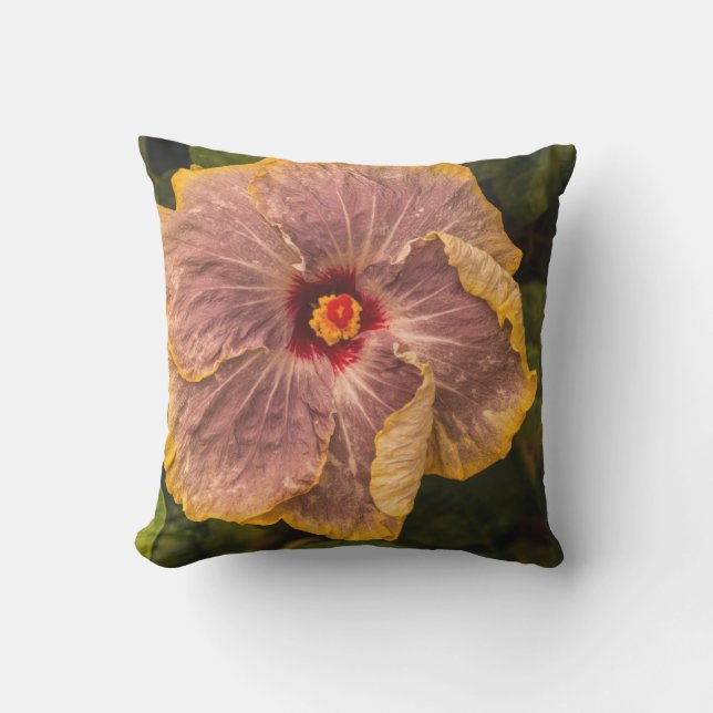 Hawaiian Lilac Hibiscus from Kauai Outdoor Cushion (Front)