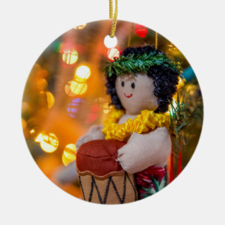 Hawaiian Little Drummer Boy Christmas Ornament